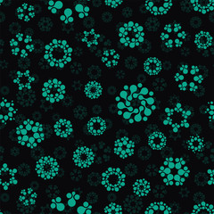Abstract seamless circles design pattern unusual. Vector isolated repeatable round shapes background. Universe futuristic metaball dots wallpaper.