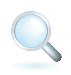 Cute Magnifying Glass Icon on White Background . Isolated Vector Illustration 