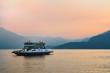Ferry on Lake Como, Italy  - 162571408