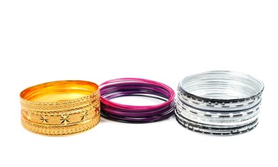 Fashion bracelets on white