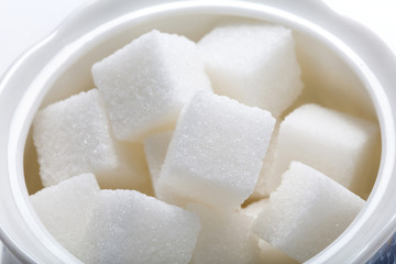 white sugar cubes