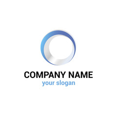 Vector logo template for business company. Abstract blue logotype