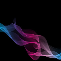 Abstract vector wave on black background