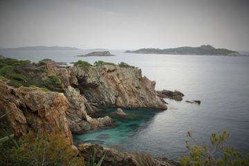 Presqu'île de Giens, point de vue sur les îlots de l'archipel