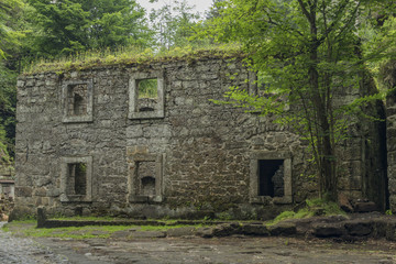 Fototapeta na wymiar Dolsky mill in national park with old ruin