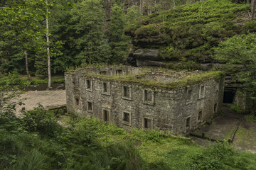 Fototapeta na wymiar Dolsky mill in national park with old ruin