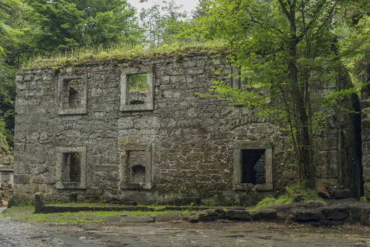 Dolsky mill in national park with old ruin