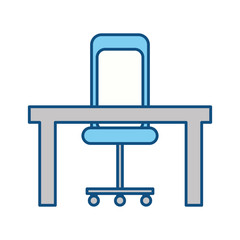 isolated desk and chair icon vector illustration graphic design