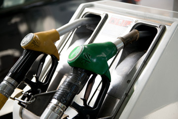 Detail of a fuel pump in a gas station