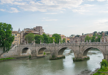 Fototapeta premium Vatican City from the railing of Ponte Sant'Angelo Bridge