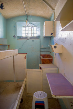 Indoor view of old room of prisioners, in the old prison Penal Garcia Moreno in the city of Quito