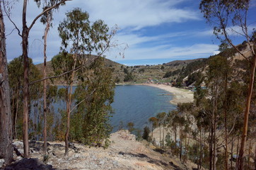 A traditional town on the Isla del Sol on Lake Titicaca