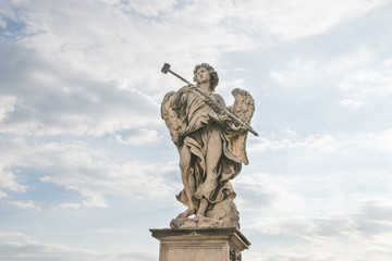 Bernini's marble statue of angel from the Sant'Angelo Bridge in Rome, Italy
