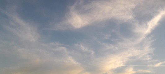 Blue sky with clouds.