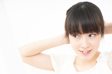 Young woman doing skin care