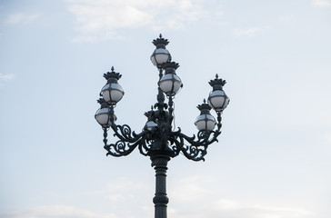 Fototapeta na wymiar Lamppost at St Peter's Square at Vatican City in Rome, Italy