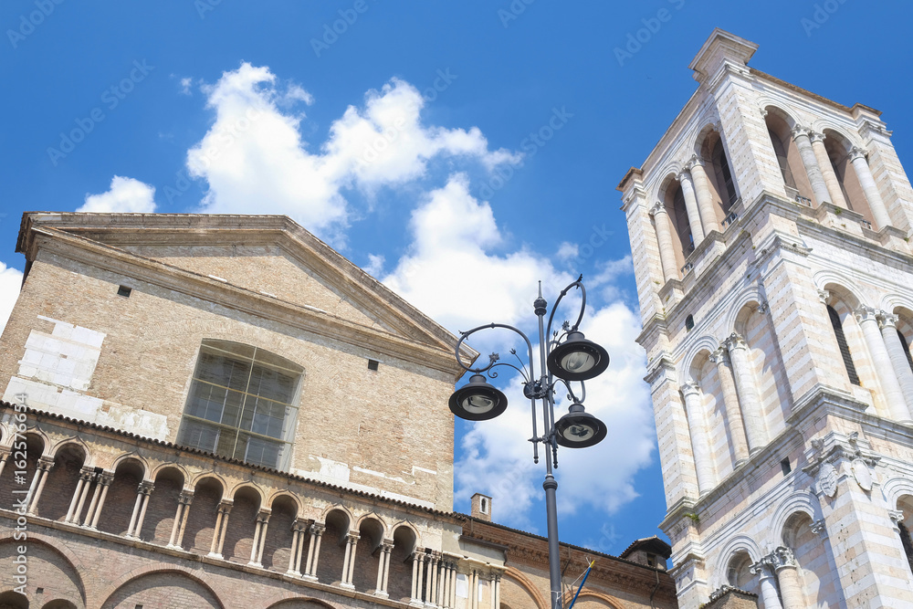 Sticker padova, italy - may, 24, 2017: close up building in a center of padova, italy