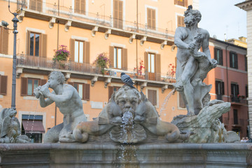 Fontana del Moro in Piazza Navona Rome, Italy