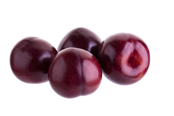 ripe fresh plum isolated on a white background