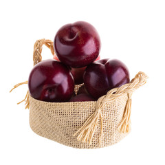 ripe fresh plum isolated on a white background