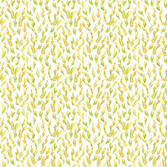 Calico watercolor mimosa pattern. Ideal seamless cute small flowers for fabric design. Calico pattern in country stile. Trendy handpainted millefleurs.