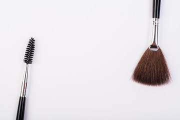 Makeup brush on white background