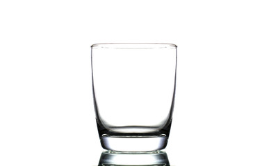 Close up of glass isolated on white background.