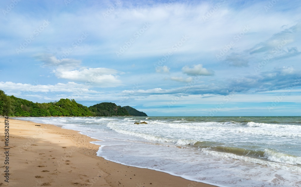 Wall mural beautiful beach ,soft sea wave.