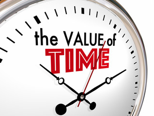 The Value of Time Words Clock Valuable 3d Illustration