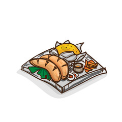 sausage steak set drawing graphic