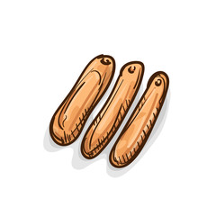 sausage steak drawing graphic