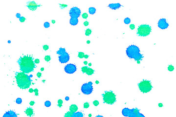 Fototapeta na wymiar Abstract blue green ink splash