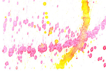 Abstract yellow red ink splash