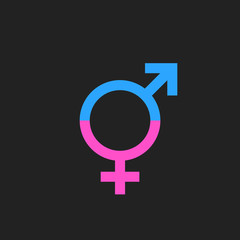 Gender equal sign vector icon. Men and woomen equal concept icon.