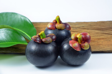 Mangosteen on white background.