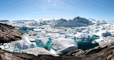 Ilulissat Ice Fjord near Ilulissat in Summer  