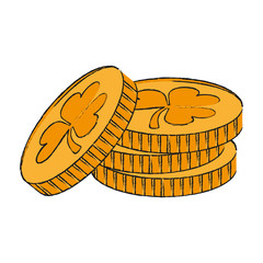 coins with clover or shamrock saint patricks day related icon im