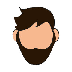 head of faceless man with beard icon image