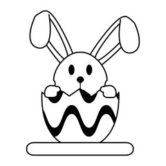 bunny or rabbit with decorated egg easter related icon image