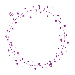 circular frame with decorative stars around icon over white background vector illustration
