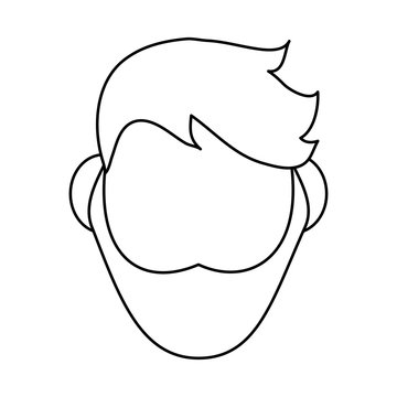 head of faceless man with beard icon image