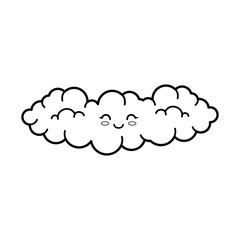 kawaii cloud icon over white background vector illustration