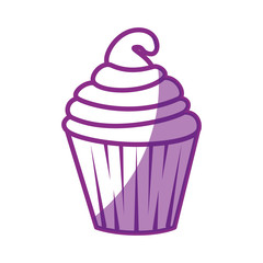 sweet cupcake icon over white background vector illustration