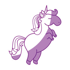 cartoon unicorn icon over white background vector illustration