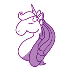 cartoon unicorn icon over white background vector illustration