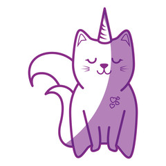 cute cat icon over white background vector illustration