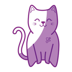 cute cat icon over white background vector illustration