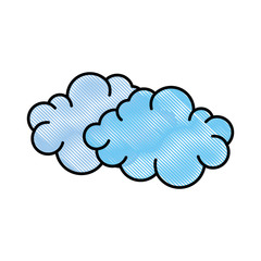clouds icon over white background colorful design vector illustration