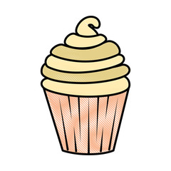 cupcake icon over white background colorful design vector illustration
