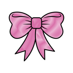 decorative bow icon over white background colorful design vector illustration